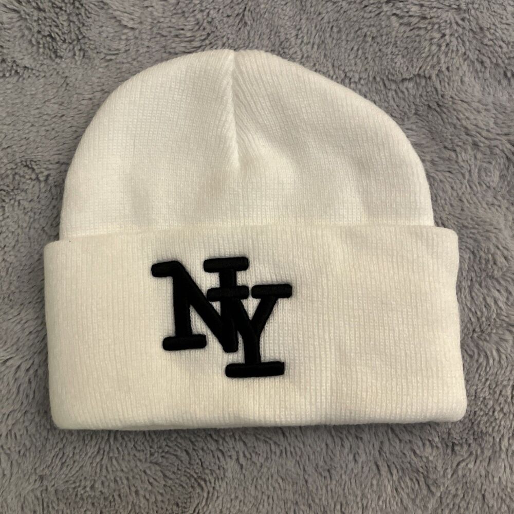 New York Embroidered Beanie Hat-Knitted Winter Skull Cap for Men Women